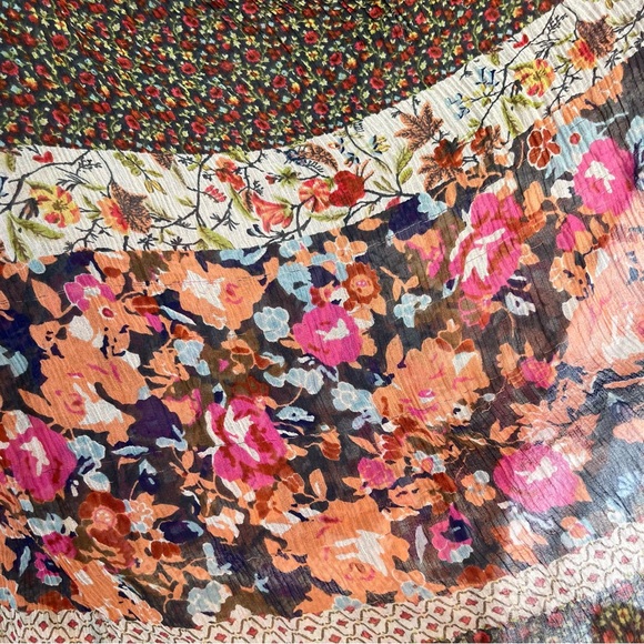 Anthropologie Fei Silk Floral Off The Shoulder Blouse Top Cottagecore Boho Med M - Picture 7 of 7